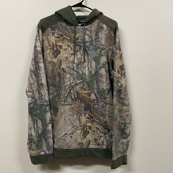 Under Armour Hoodie Sweatshirt RealTree Loose Fleece Lined Camo Men’s Size Large - Picture 1 of 12